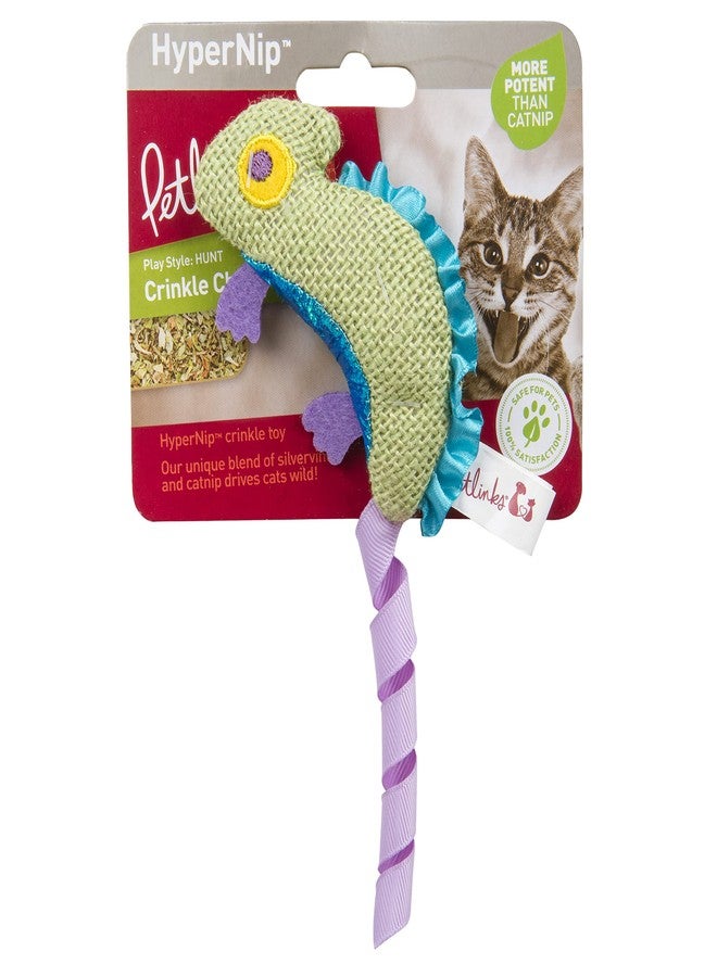 Petlinks HappyNip Crinkle Chameleon Cat Toy, Contains Silvervine & Catnip - Green, One Size - Image 5